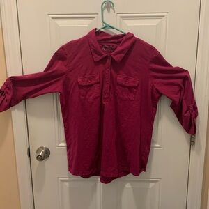 Eddie Bauer outdoor style long sleeved shirt in Sz XL and bordo color